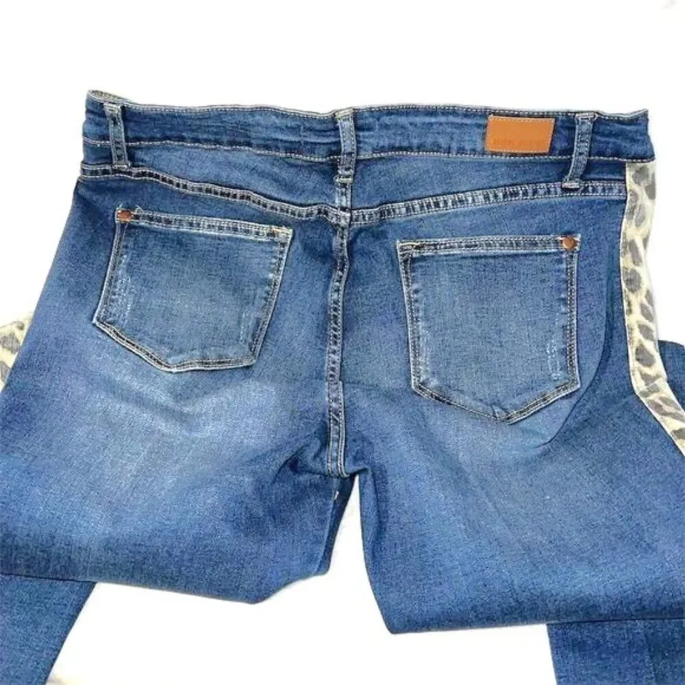 Judy Blue Skinny Fit Cheetah Print Stripes Stretch Denim Jeans Women’s Size 15/3